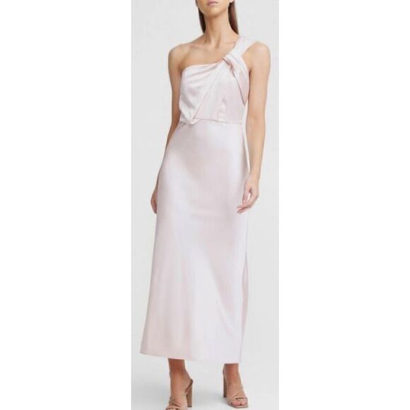 Significant Other Macy One-Shoulder Satin Dress in Ballet Pink NWT Size 2 - Picture 2 of 6